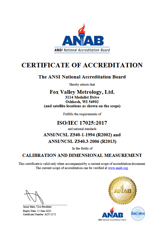Certificate of Accreditation