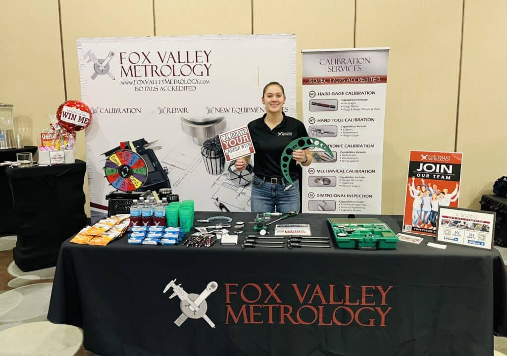 employee recruitment booth for fox valley metrology